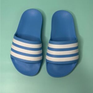 Adidas Slides Kids Blue and White Sandals